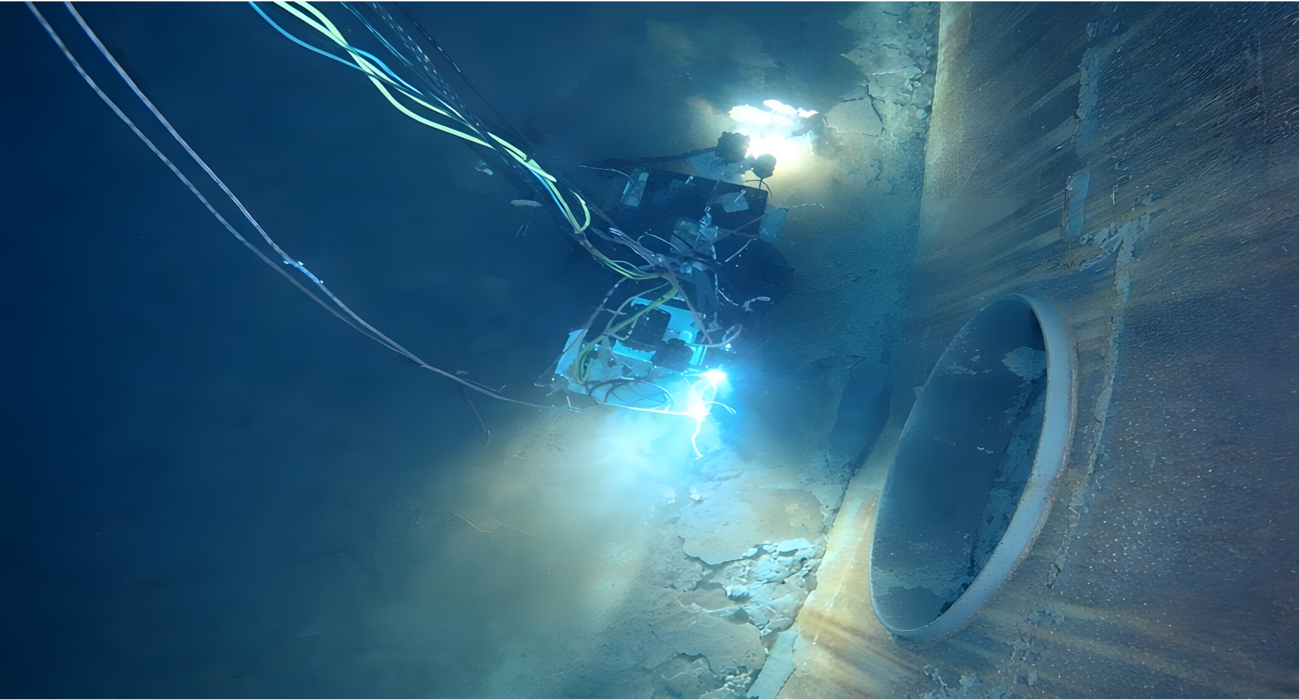 Immersed tank floor inspection with the IP68 NDT Crawler